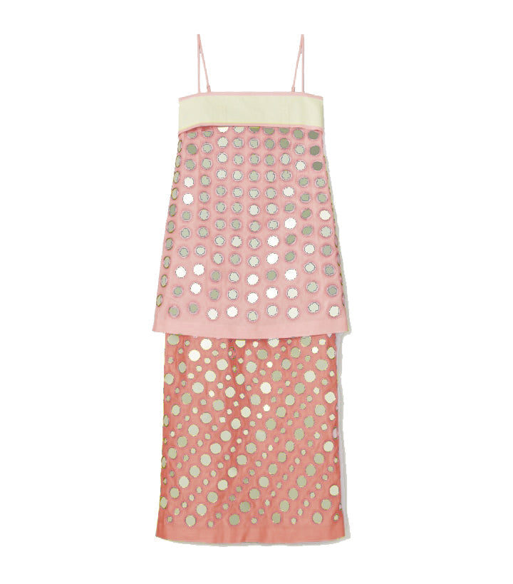 Handmade layered mirrored dress-Calistari-pink